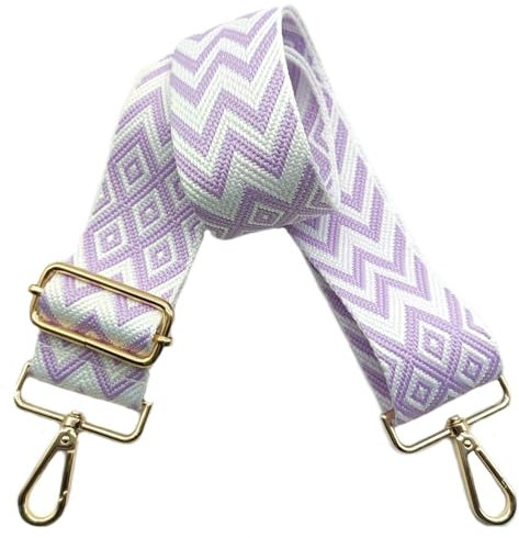 5cm Taschengurte Breit, Verstellbarer Schultergurt für Tasche, Taschengurte zum Wechseln Goldener Karabiner Umhängegurt, Schulterriemen fur Damen Handtaschen Crossbody DIY Zubehör (Helles Lila)