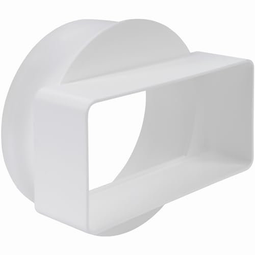 Repa Market 110 x 55 mm / 11 x 5,5 cm Collegamento del canale piatto rettangolare abbreviato per tubo rotondo - Ø100 mm - ventilazione, riscaldamento, raffreddamento - Aria - Aerazione Canalina, Tubi