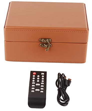 Locadence Suitcase CD Player, PU MDF ABS BT Retro Appearance Hifi Full Frequency Dual Speaker High SNR Low Sound Loss CD Player with Remote Control for Home Office