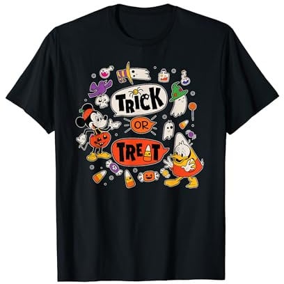 Disney Mickey Mouse Donald Duck Trick or Treat Halloween T-Shirt