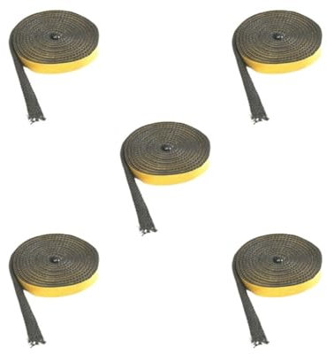 Lot de 5 joints de poêle à bois avec dos auto-adhésif pour porte de cuisinière 5 mm x 18 mm x 2 m