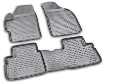 Element Passgenaue Premium 3D Gummimatten Fussmatten passend für Renault Megane Coupe 03/2010-2015, 4 TLG. (grau)