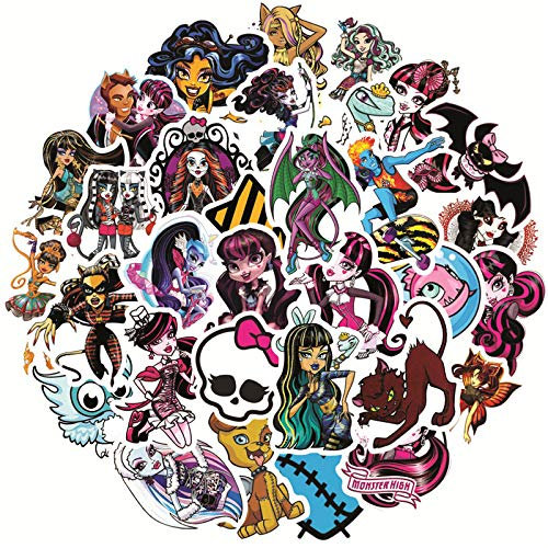 Monster High Stickers 50PCS Cartoon Sticker Stuff for Water Bottles Luggage Bike Car Decals Cute Lilo & Stitch Gifts Party Supplies for Kids Teens Adults