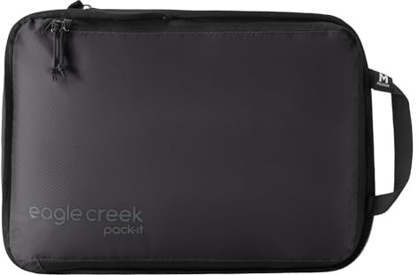 Eagle Creek Pack-It Specter Kompressions-Verpackungswürfel, langlebig, ultraleicht und wasserabweisend, Ripstop-Gewebe, Koffer-Organizer-Taschen für Kleidung und Ausrüstung, schwarz, isoliert, Größe M