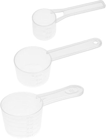 Giantree 3 cucharas medidoras transparentes, cucharas dosificadoras de 60 ml, 30 ml, 15 ml, transparentes, con escala, cucharas medidoras de gramo, para cocinar, hornear, medir, detergente en polvo