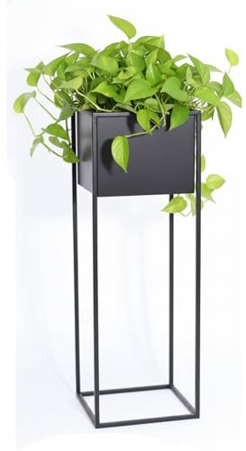 Anwicar Blumenständer Metall Schwarz Höhe 70 cm - Pflanzenständer - Modern Deko Wohnzimmer - Salon Blumenhocker - Blumentreppe - Blumenregal Indoor - 70x24x24 cm