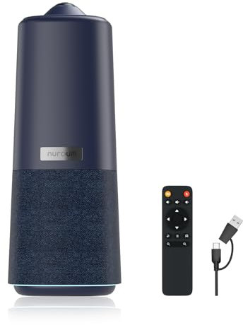 Nuroum C50 Webcam per Videoconferenze a 360° con Altoparlante e Microfono, 3 Modalità Video AI Intelligenti, Soppressione del Rumore e Full Duplex, Webcam All-in-1 per Zoom/Team/GoogleMeet