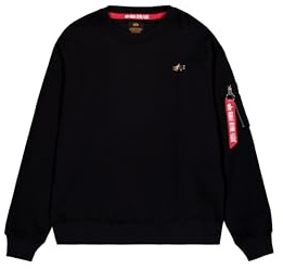 Alpha Industries Herren 3D Small Logo Sweater, Black, S