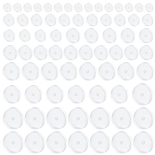 FloralGrace 75 Stück Anti Wildfleisch Disc 5 Größe (3/5/7/9/12mm) Anti Wildfleisch Piercing Disc Wildfleisch Piercing Plättchen Ohrringverschlüsse Discs Für Ohrring Rücken