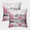 Latwerio 3D Kissenbezug 40x40 cm Kirschblüten Mikrofaser Kissenbezüge Japan Dekorative Kissenbezug Kissenhülle 2er Set für Sofa Couch Auto Schlafzimmer Zuhause Outdoor Deko Pillowcase 2 Stück D1334