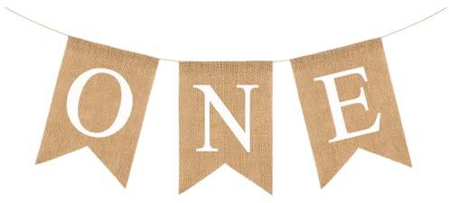 One Hochstuhl Banner Deko 1. Geburtstag Sackleinen Banner Hochstuhl Banner 1. Geburtstag Junge Mädchen Party Deko Erster Geburtstag Hochstuhl Banner EIN Banner zum Baby Erster-Geburtstag
