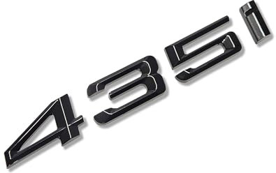 MCK Auto - 435i - Emblema adhesivo para guardabarros delantero y trasero, color negro brillante