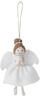 CGB Giftware | Brown Haired Felt Angel Hanging Decoration | Tree Decoration | Angel Decoration | Joy To The World | GB08137