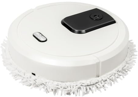 Robot aspirador eléctrico, 360° limpieza total, robot aspirador automático, superficie de limpieza individual 60 metros cuadrados, disco giratorio de alta velocidad, mojado y seco