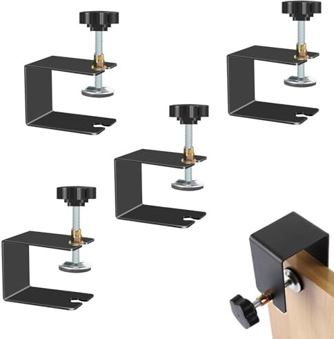 4 Piezas Abrazadera en C, Abrazaderas de Sujeción, Abrazadera de Mesa, Abrazadera de Viga, Abrazadera de Tornillo, Abrazaderas de Acero Inoxidable 304, para Instalación de Cajones, Construcción