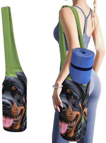 RKJVB Tragbare Tasche für Yogamatte, Rottweiler, Tapete, bedruckt, Turnbeutel mit Gurt, Yogamatte, Aufbewahrungstasche, Sporttasche für Pilates, Reisen, Männer und Frauen