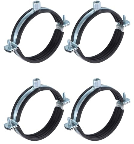 sourcing map 4 Pcs Split Ring Pipe Hanger, 100mm/3.94inch Adjustable Pipe Bracket Clamp Wall Ceiling Mount Pipe Strap Support for Plumbing Drainage Pipe Tube