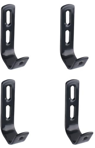 MOROBOR 4pcs PVC Coated Bed Ladder Hooks, Black Iron Bunk Bed Ladder Hook Brackets Heavy Duty Hardware Utility Hook J Hooks for Bunk Bed Loft Bed Stairs