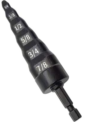 6-in-1 HVAC-Werkzeug Swage Tube Expander Klimaanlage Kupferrohr Bördelbohrer mit Sechskant-Griff – 1/4 Zoll, 3/8 Zoll, 1/2 Zoll, 5/8 Zoll, 3/4 Zoll Größen