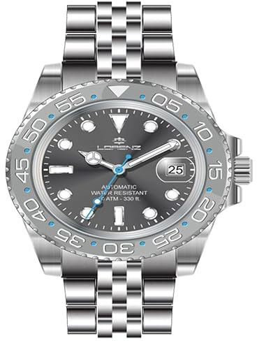 Lorenz Automatic 28196LL Herrenuhr Automatik Edelstahl Taucher 100 Meter, grau, Modern