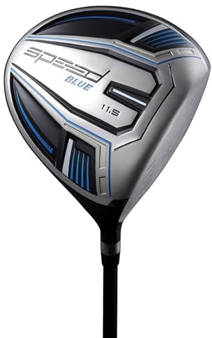 Speed System Golf Titanium Driver Golf Club, Loft Lightweight Graphite Shaft, Oversized Sweet Spot, Aerodynamic, USGA Conforming Mens Driver + Deluxe Headcover - Blue 11.5° Loft, Right