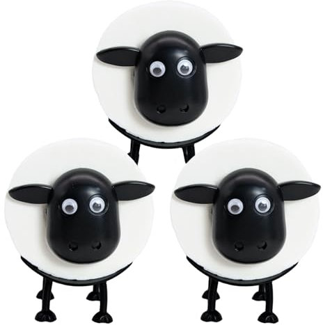 3 Stück Toilettenpapierhalter Schaf, Toilettenpapier Deko Schwarz, Toilettenrollenhalter WC, Ersatzrollenhalter für 38 und 42mm Rollen, lustiger Klopapierhalter, Edles Design