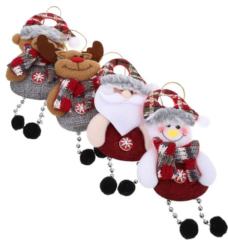 Gatuida 4stücke Hängeornamente Weihnachtsbaumdeko Weihnachtsanhänger Puppe Ornamente Puppenoptik Weihnachtsschmuck Christbaumschmuck