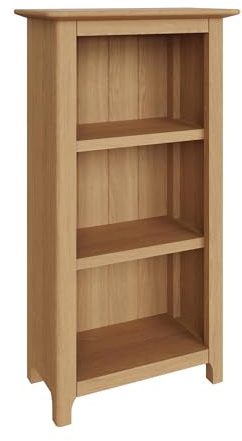 FWStyle Oak 3 Tier Bookcase Oak Veneer Ready Assembled 82 x 42 x 23cm