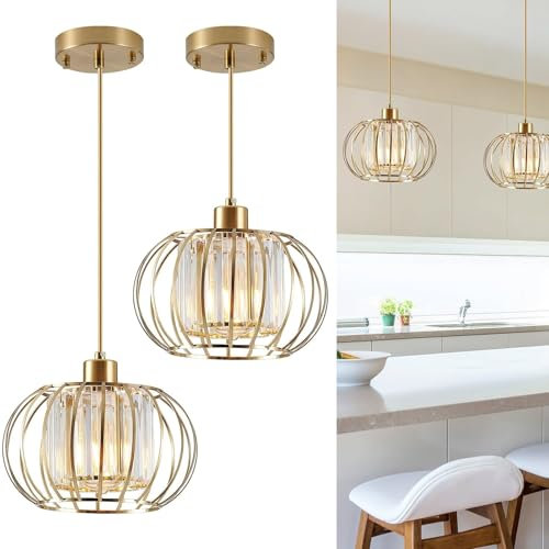 Hängelampe mit Batterie,Der Kristall Metallisch Pendelleuchte dimmbar in 9 Farben mit Fernbedienung, wiederaufladbare Lampe ohne Strom Boho Stil ohne Hardwire Installation, für Wohnzimmer Schlafzimmer