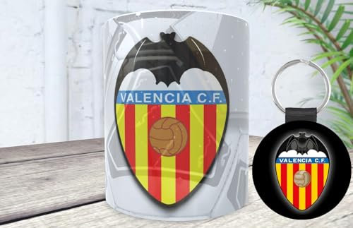 La Huella Taza y llavero personalizado del Valencia. Para todos los fanáticos hinchas del clube che, un murciélago sentimiento que supera al mero deporte.