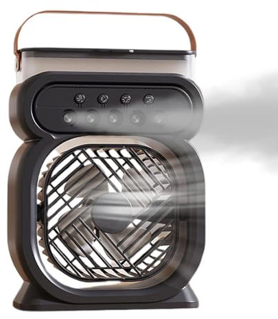 Shurzzesj Fan with Mist,Desk Personal Misting Fan Air Cooler | 7 Colors Night Light 3 Wind Speeds 450ml Water Tank Cooling Electronics for Camping, Beach, Cruise