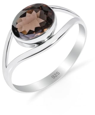 Ring Damen 925 Sterling Silber, Ring mit Naturstein Hochzeit, Verlobung Solitärring Klassischer Designring RB-01-P