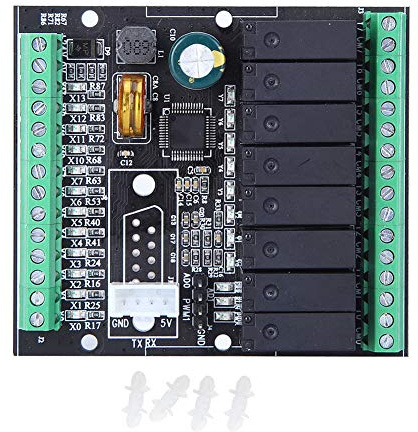 SPS Industrial Control Board Programmierbarer Logik-Controller mit Relaisausgang, Unterstützt DC24V und AC220V, Real Chip-Design für Kompatibilität mit FX1N/2N 6MR/T 10 14, Hochleistungs-Industriesteu