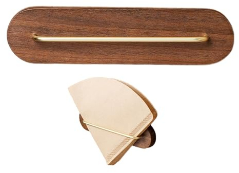Kaffeefilterhalter, 14 cm, stark klebend, Papierspender, Holz, Metall, Kaffeefilter-Organizer, langlebig, platzsparendes Design, für Bars, Küchen, Bäckereien, Cafés, Wohnheime und Schlafsäle