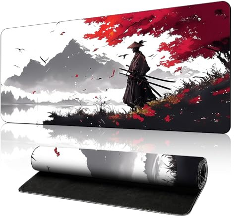 KZARYVEXIS Tapis de Souris de Jeu Japonais XXL 800x300x3mm, Tapis de Bureau Antidérapant et Imperméable à Bords Cousus pour Gamer, PC et Ordinateur Portable (Jeu2)