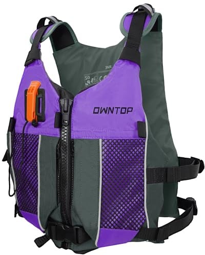Owntop Aiuti per La Galleggiabilità per Adulti e Adolescenti con Zaino Idratazione, Fischietto e Tasche - Giubbotto Galleggiante Regolabile Gilet da Nuoto Unisex per Paddleboard, Kayak, Pesca, Vela