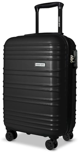 Luggage Depot Cabin Suitcase 55x35x20cm, TSA Lock, Weekend Travel Black | 10KG Packing Suits Short Trips, Keeping Clothes Tidy with ABS Hardshell, X-Compression Straps and Organised Interior Space