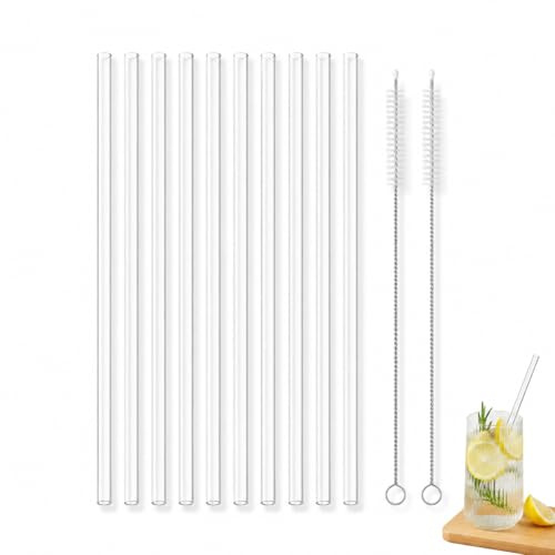10 Pailles De Rechange 24.7cm Pour Stanley & Yeti 30/40 Oz, Paille Pour Gourde Pailles Alimentaires Sans Bpa Avec 2 Brosses De Nettoyage, Pailles Plastique Pour Stanley 20/30/40 Oz