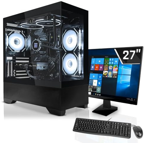 SYSTEMTREFF Office Komplett PC Set Intel Core i9-14900 24x5.8GHz | UHD 770 4K | 1TB M.2 NVMe | 32GB DDR5 RAM | Windows 11 | 27 TFT Monitor | Desktop Paket Computer Rechner für Büro Business