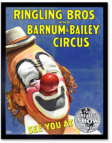 Wee Blue Coo Circus Ringling Bros Barnum Bailey Show Clown Art Print Framed Poster Wall Decor Kunstdruck Poster Wand-Dekor-12X16 Zoll