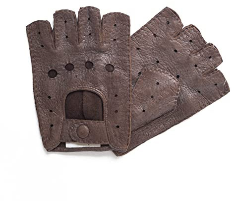 Hand Gewand by Weikert Exklusive Fingerlose Auto-Lederhandschuhe Peccary Leder, handgenäht, Herren, Damen (9, Fasan)