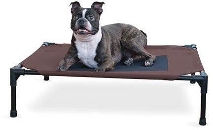 K&H Pet Products Lit surélevé pour Chien Chocolat/Noir Taille M 63,5 x 81,3 x 17,8 cm
