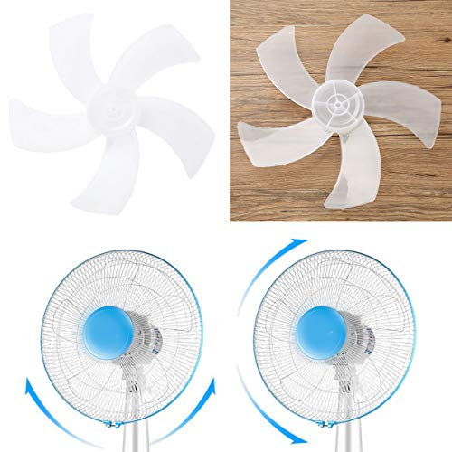 CHICTRY Plastic 5 Leaves Fan Blade for Universal Household Standing Pedestal Fan Table Fanner General Replacement Accessories Clear 16 inches