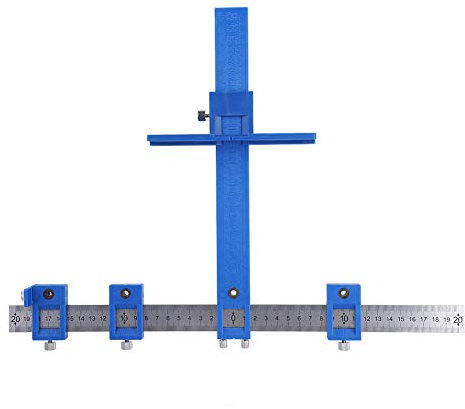 Punch Locator Guide, Fydun Multifunctional Woodworking Drilling Positioning Ruler, Punch Locator Drill Guide Sleeve Cabinet Hardware Jig Drawer Pull for Knobs on Doors and Drawer Pull with Storage Bag