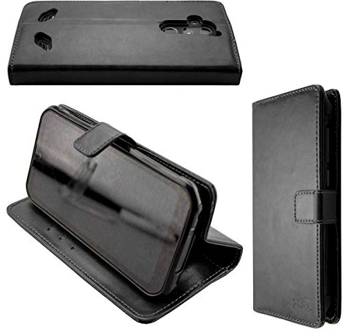 caseroxx Bookstyle-Case für Gigaset GX290 / GX290 Plus, schwarz | Aufklappbare Buch-Schutzhülle mit Innenfächern und Rundumschutz für den Alltag, aus Kunstleder