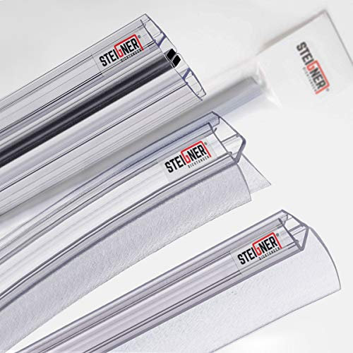 STEIGNER Duschdichtung Spar-Set für 6-8 mm Glasstärke: Ersatzdichtung 100cm Vorgebogen UK03 + Set 4