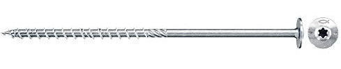 fischer - Vis de charpente Power-Fast 8,0x160, tête disque, empreinte TX, zingué blanc, filetage partiel/Boite de 50