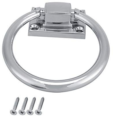 GOTOTOP Pull Ring Türgriff Edelstahl Glänzend Silber Drop Pull Ring Verchromtes Metall Runde Eingebettete Holztür Klopfer Stuhl Pulls Griff (111 x 56 x 38 mm)