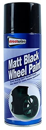 Streetwize - Matt Black Alloy Wheel Paint, 400ML - Quick Drying - Refurbish and Restore your Alloys (SWCHEM45)