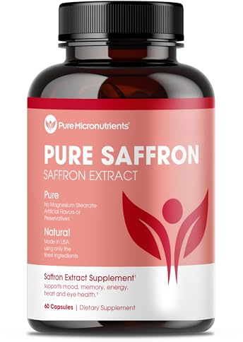Saffron Supplements - 100% Pure Saffron Extract Capsules - Boost Energy & Mood, Support Eye & Heart Health